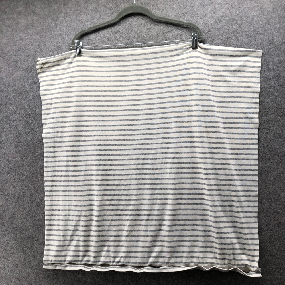 Nuroo Nursing Scarf Multi-Use Infinity Wrap Womens OS Gray White Striped Stretch